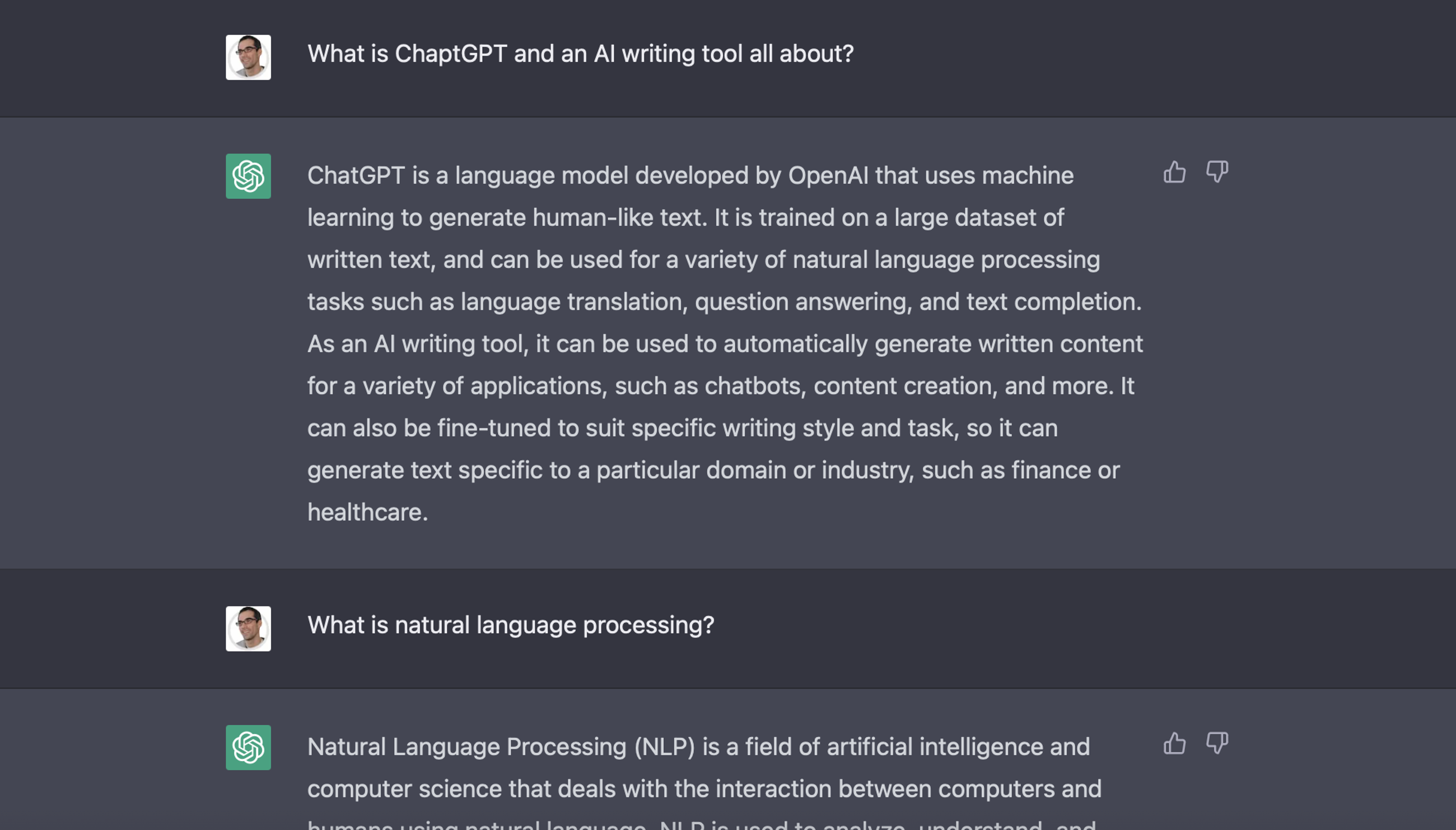 Asking ChatGPT what it is