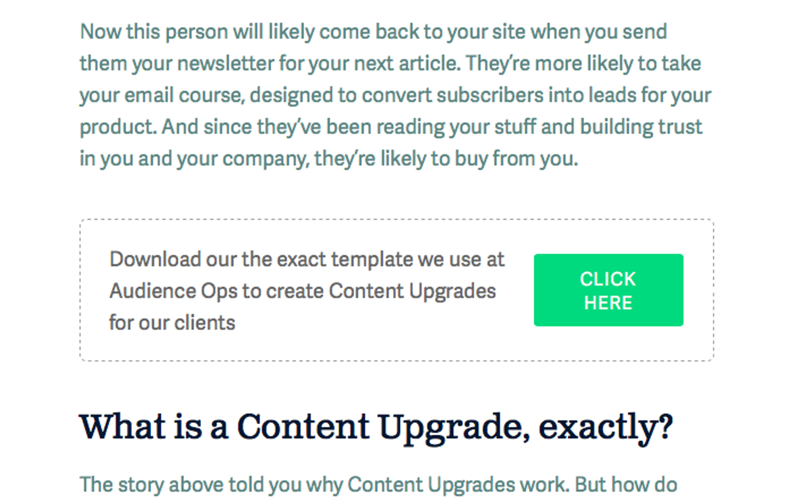 Content upgrade