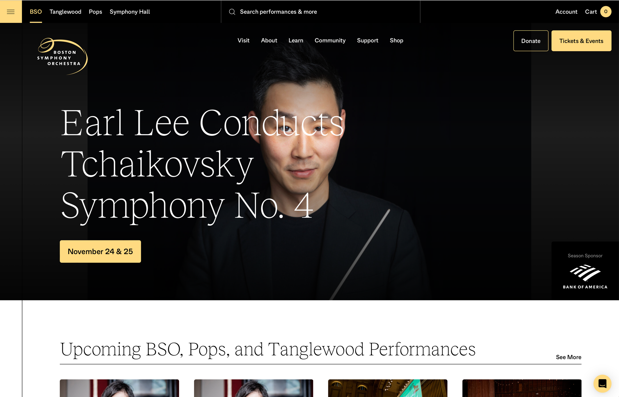 Boston symphony orchestra homepage