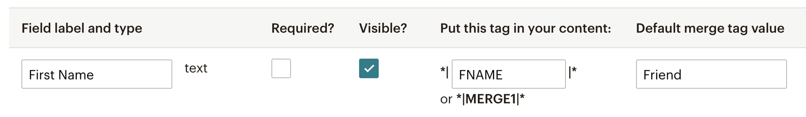 Setting default merge tag value